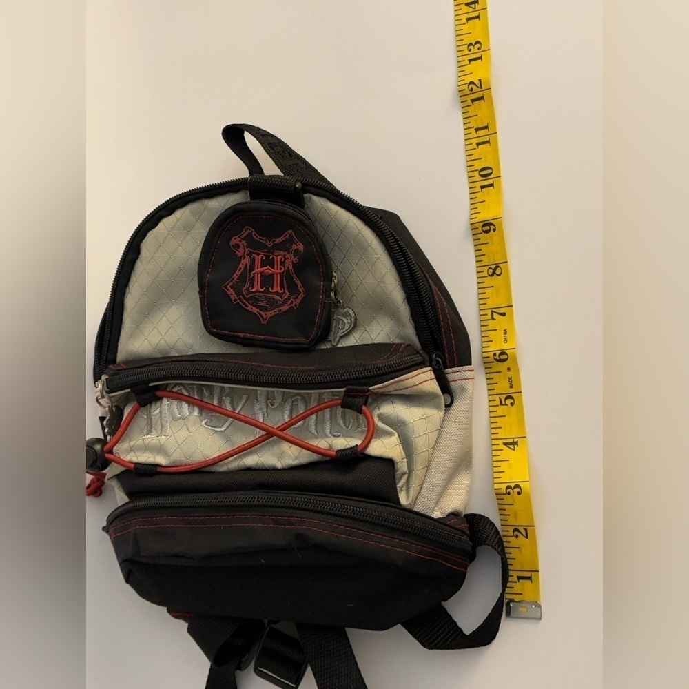 Harry Potter Vintage 2000 Hogwarts Small Mini Bag Backpack Black Gray Y2K - Picture 9 of 10